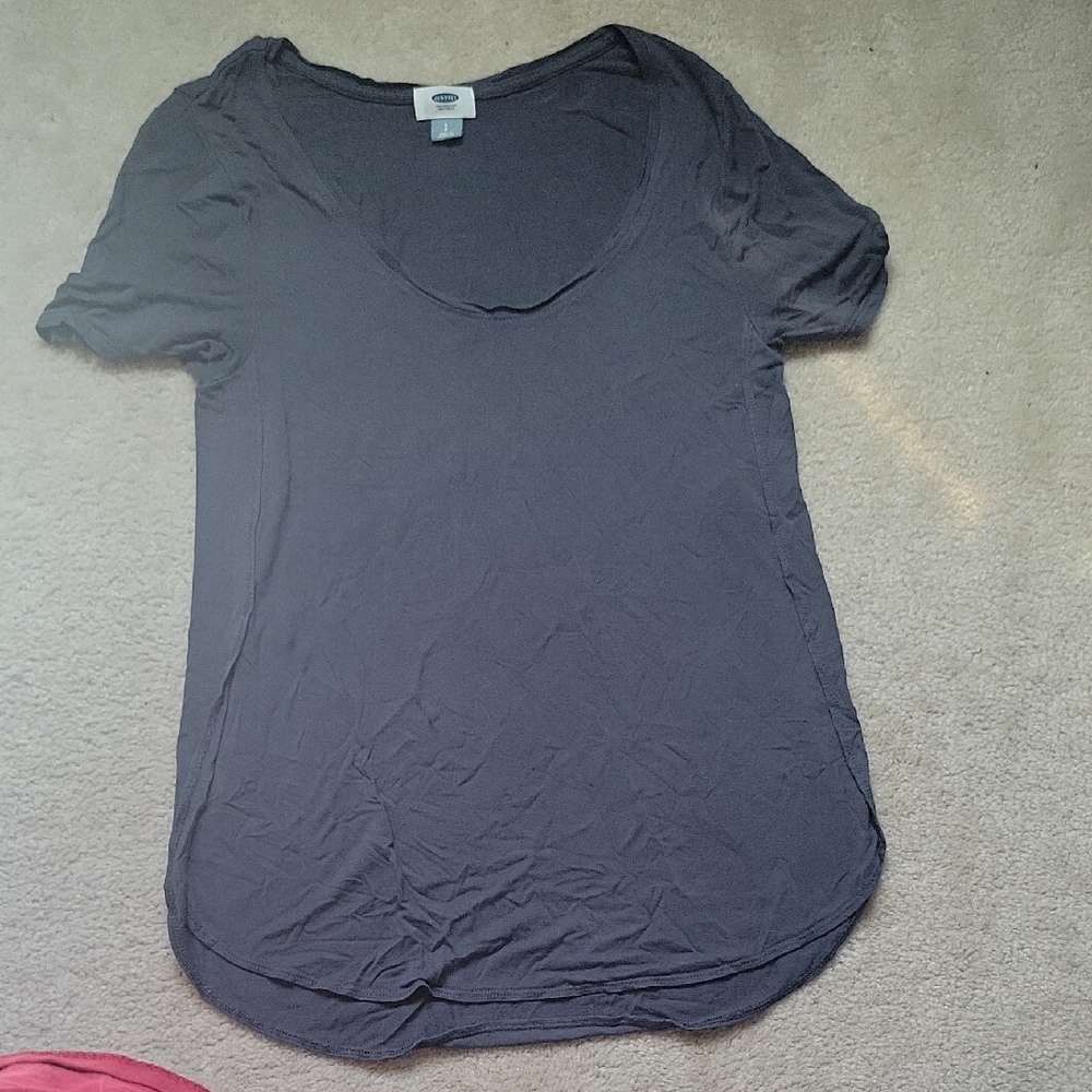 Old Navy Women's Charcoal Scoop Neck Tee
